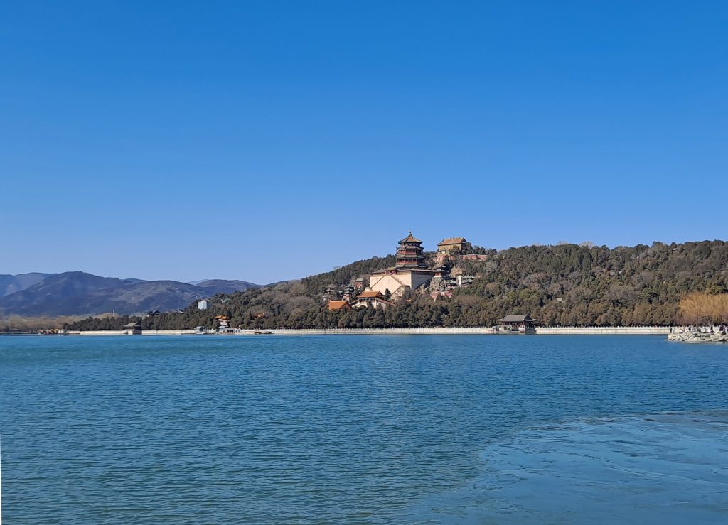 Kunming Lake shoreline and hills at Beijing’s Summer Palace (Yiheyuan)
