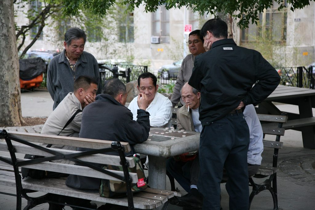 Chinese Chess and Go Parks: Watching Without Intruding