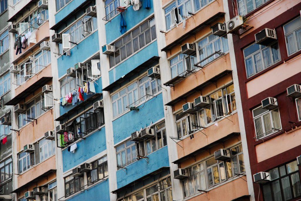 Tall residential apartment blocks in a Chinese city