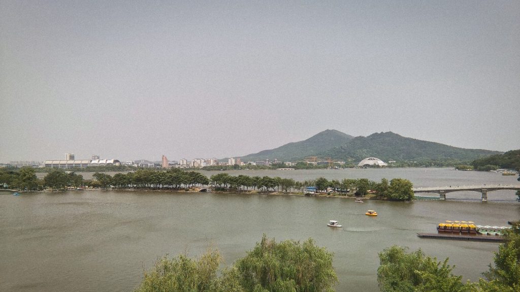 View of Xuanwu Lake and Nanjing skyline from the city wall