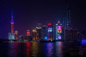 Shanghai Bund skyline along the Huangpu River in cool autumn light