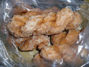 Golden twisted fried dough mahua snack from northern China
